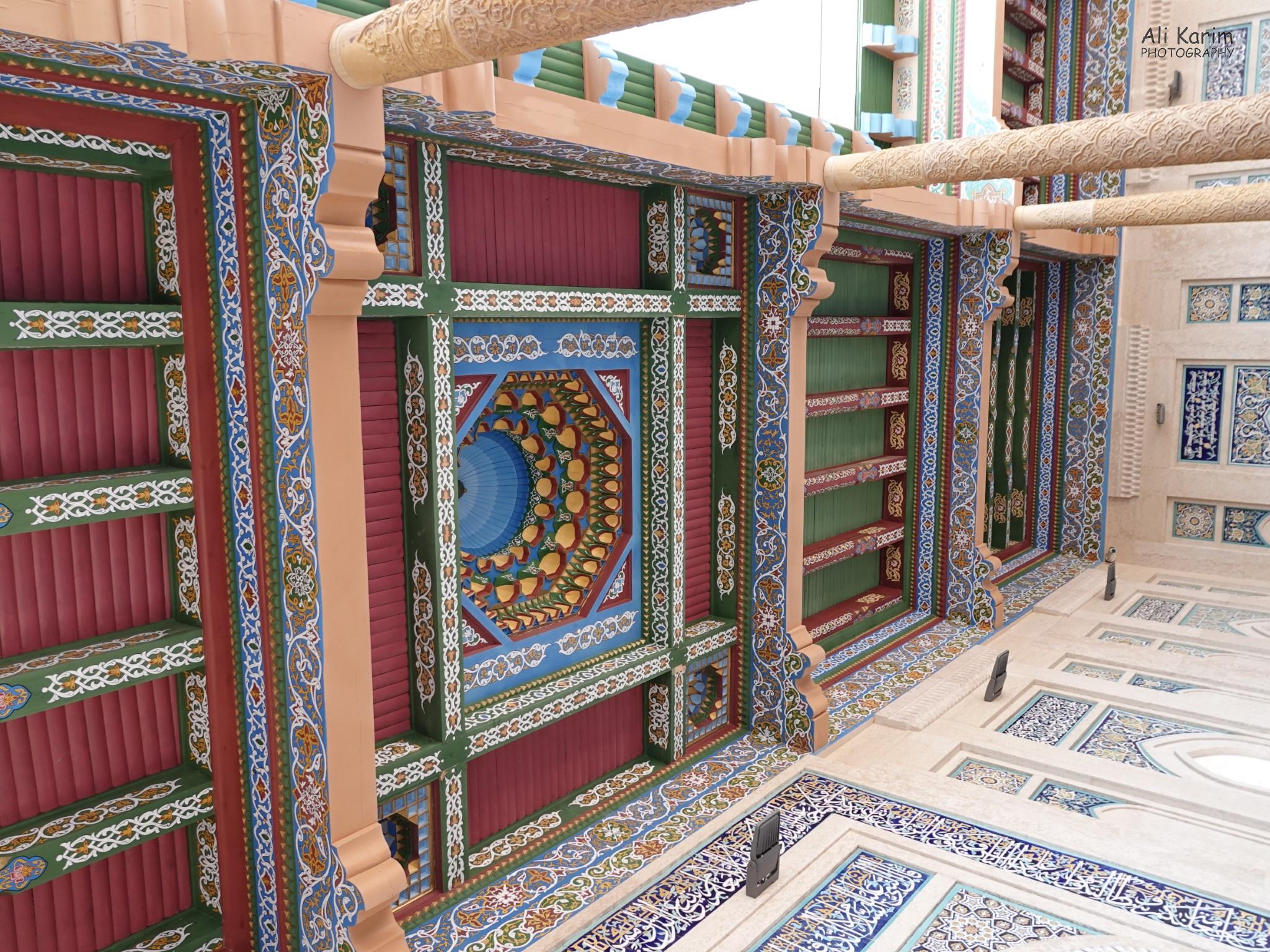 Intricate wall and ceiling work in area around the Islom Karimov mausoleum More Samarkand, Intricate wall and ceiling work in area around the Islom Karimov mausoleum