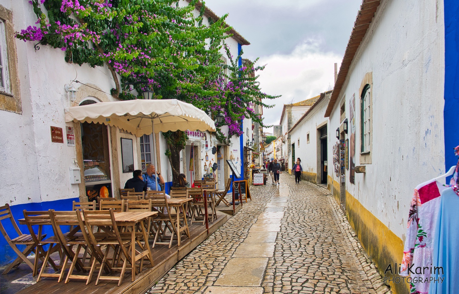 Picturesque town of Obidos, streets lined with quaint little cafes and shops West of Lisbon Picturesque town of Obidos, streets lined with quaint little cafes and shops