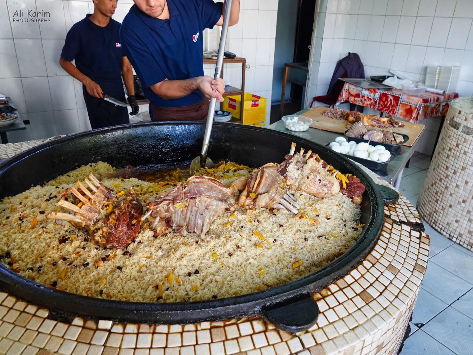 Huge cauldrons where the plov is cooked daily Tashkent, Oct 2019, Huge cauldrons where the plov is cooked daily