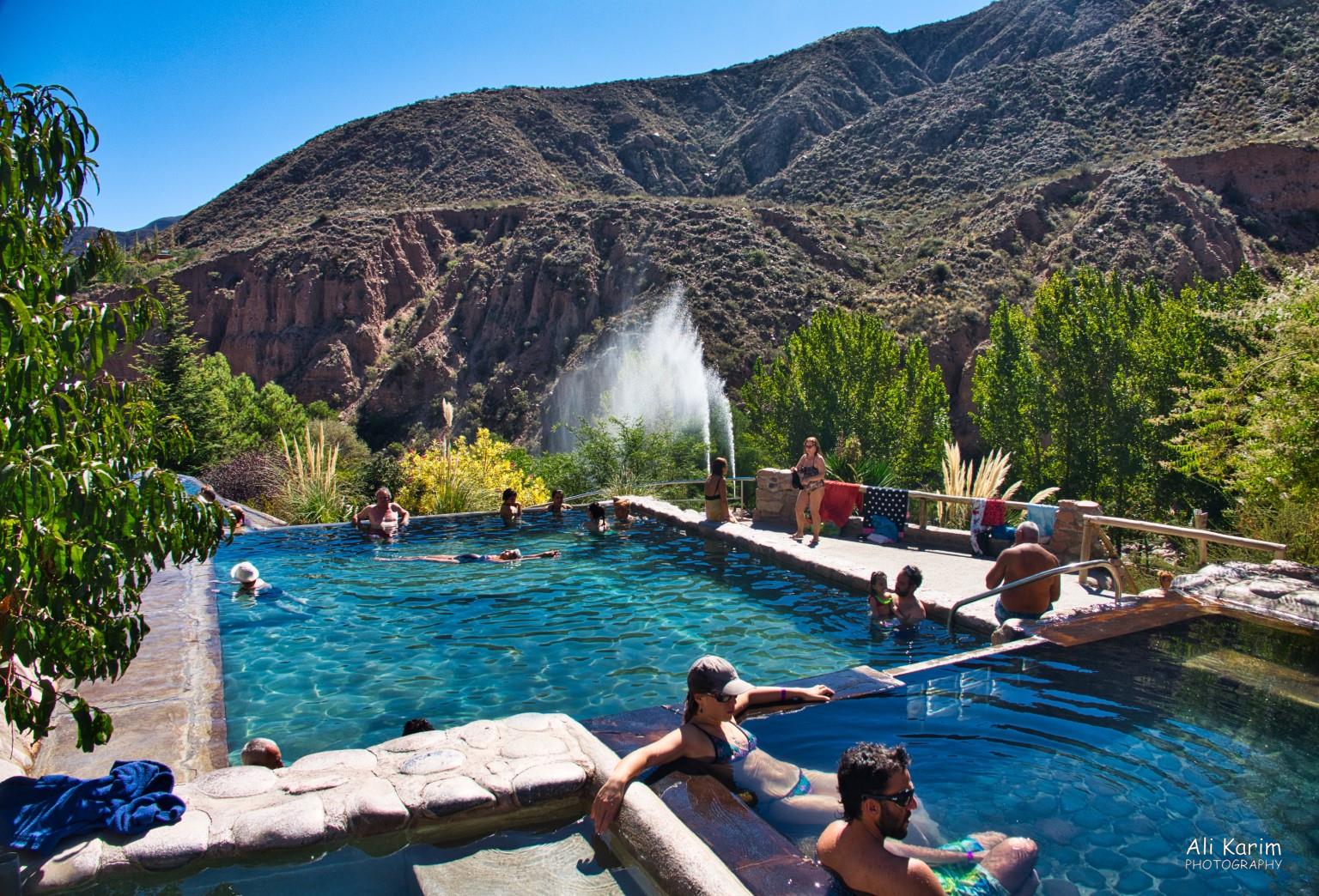 Outdoor pools of different temperatures at Parque de Agua Termas Cacheuta Mendoza, Argentina Outdoor pools of different temperatures at Parque de Agua Termas Cacheuta