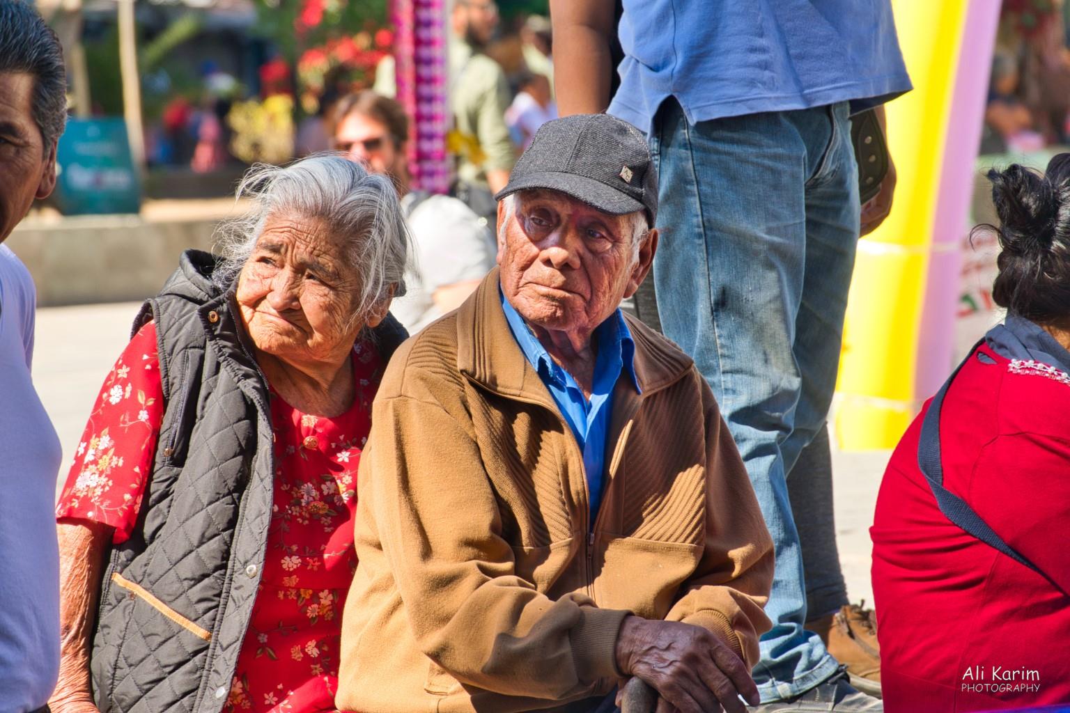 Everyone enjoying the plaza, old and Oaxaca, Mexico Everyone enjoying the plaza, old and
