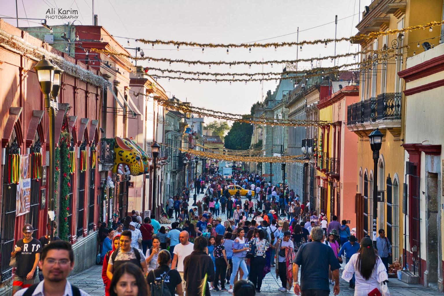 Nice wide pedestrian streets to the Zocalo Oaxaca, Mexico Nice wide pedestrian streets to the Zocalo