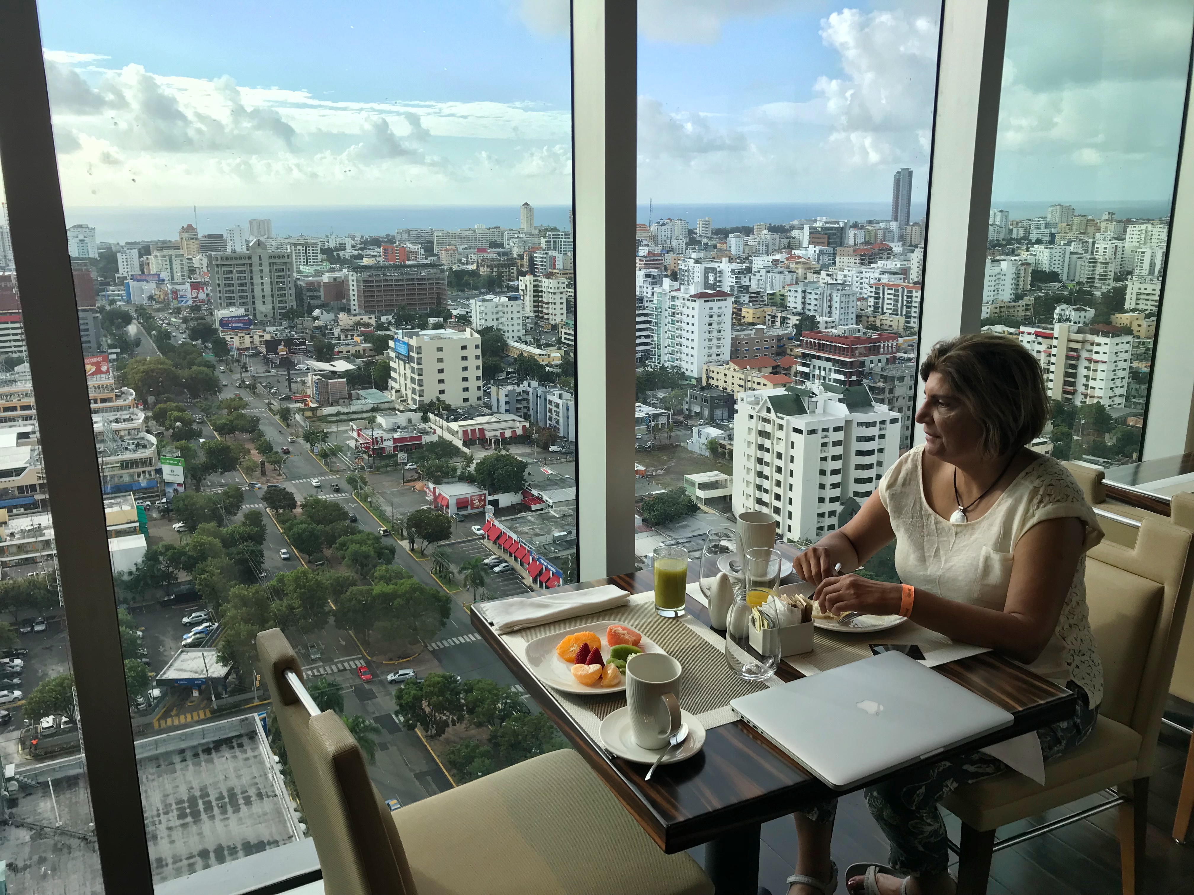 Santo Domingo Skyline and the Caribbean Sea Santo Domingo Skyline and the Caribbean Sea