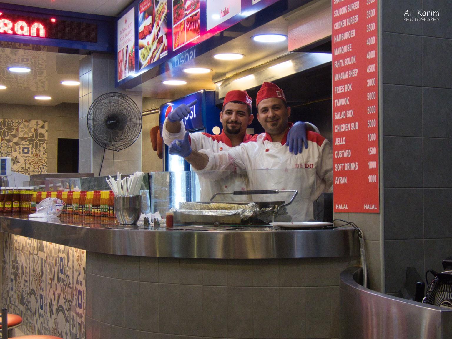 Friendly fast food servers who gave me free samples of their food Beirut Friendly fast food servers who gave me free samples of their food