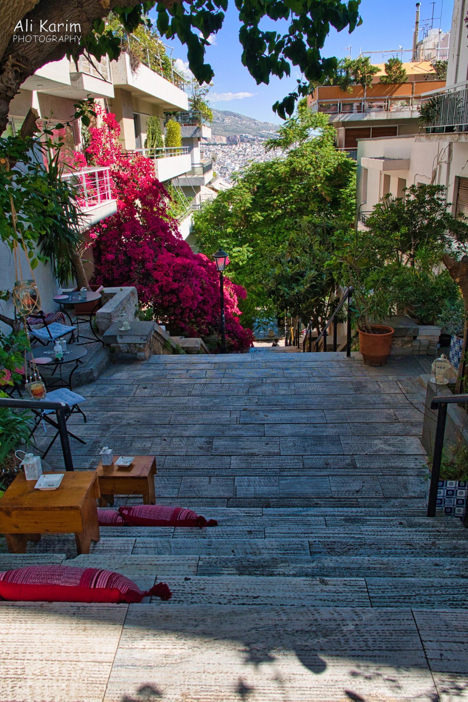 Pleasant walk downhill to Syntagma More Athens, Greece, May 2021, Pleasant walk downhill to Syntagma