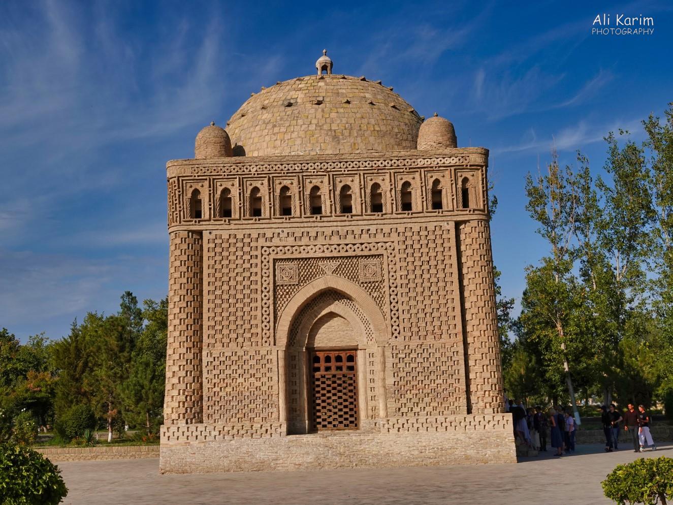 Mausoleum of Ismoil Somoni; the brickwork was quite unique; and the style was borrowed for the design of the Ismaili Center in Dushanbe Bukhara, Oct 2019, Mausoleum of Ismoil Somoni; the brickwork was quite unique; and the style was borrowed for the design of the Ismaili Center in Dushanbe
