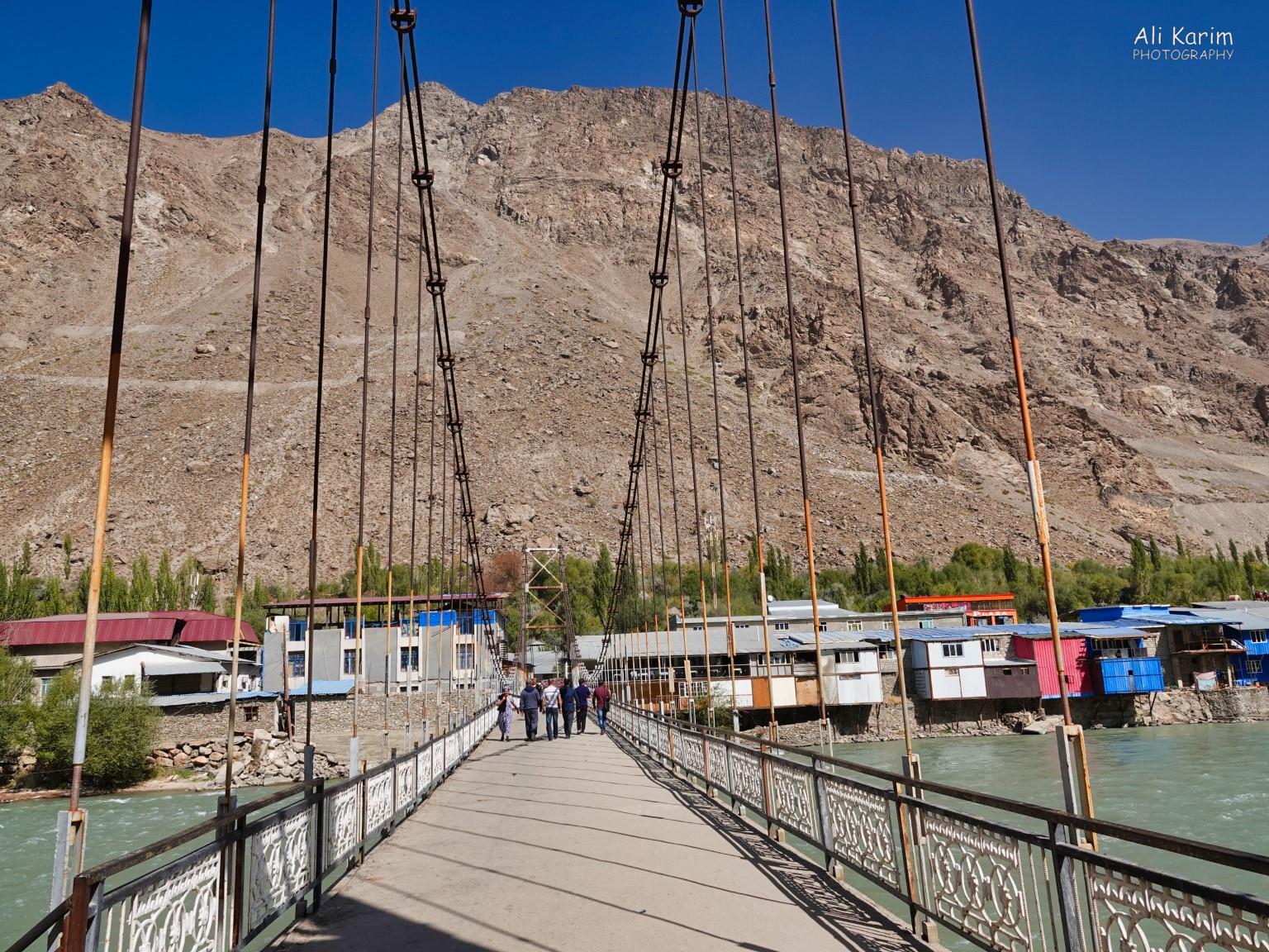 Bridge across the river Gunt in Khorog town More Khorog, Tajikistan Bridge across the river Gunt in Khorog town