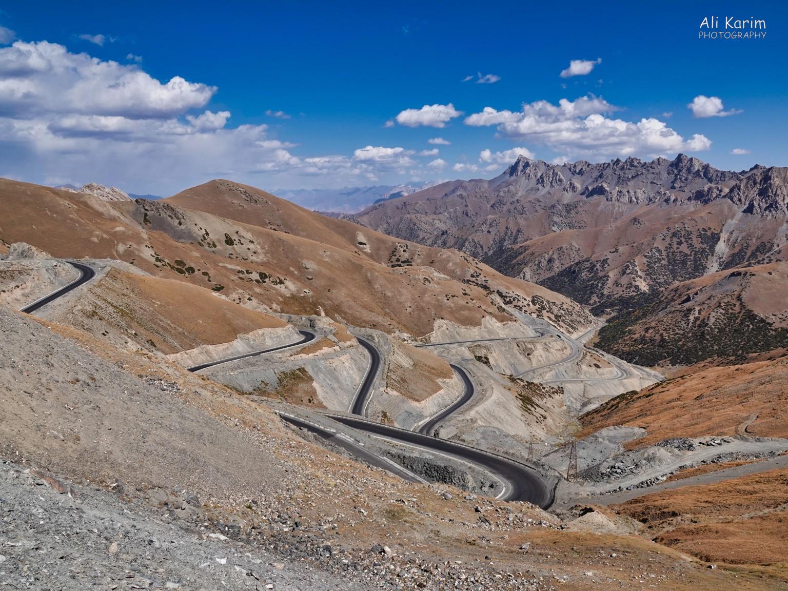Good roads snaking up the mountains, still climbing Silk Road 16: More Osh, Kyrgyzstan Good roads snaking up the mountains, still climbing