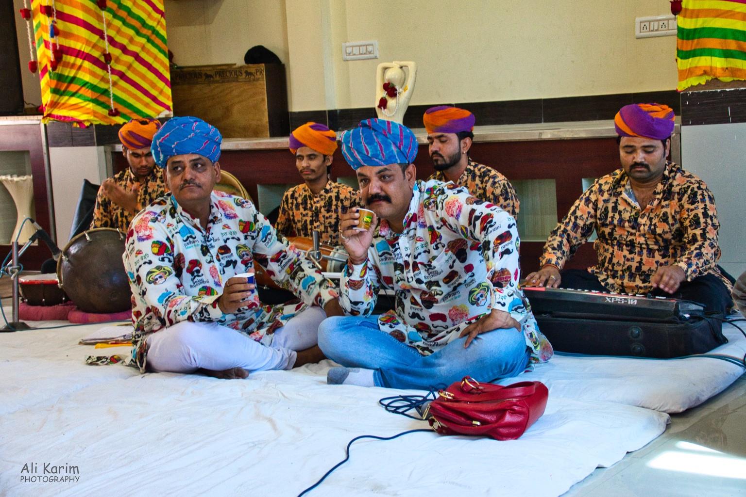 Rajasthani musicians tea break at the Mehendi Bikaner, Rajasthan Rajasthani musicians tea break at the Mehendi