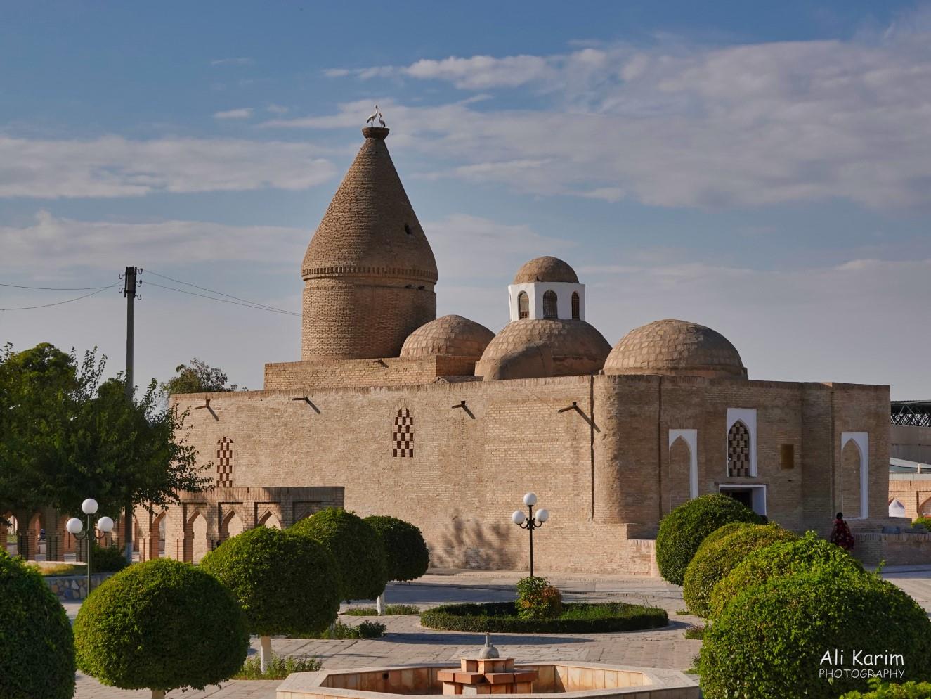 Interesting mosque near the Citadel; note the nesting birds on the top of the largest dome Bukhara, Oct 2019, Interesting mosque near the Citadel; note the nesting birds on the top of the largest dome