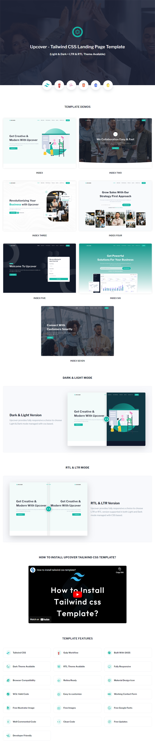 Upcover - Tailwind CSS Business & Corporate Landing Template - 1