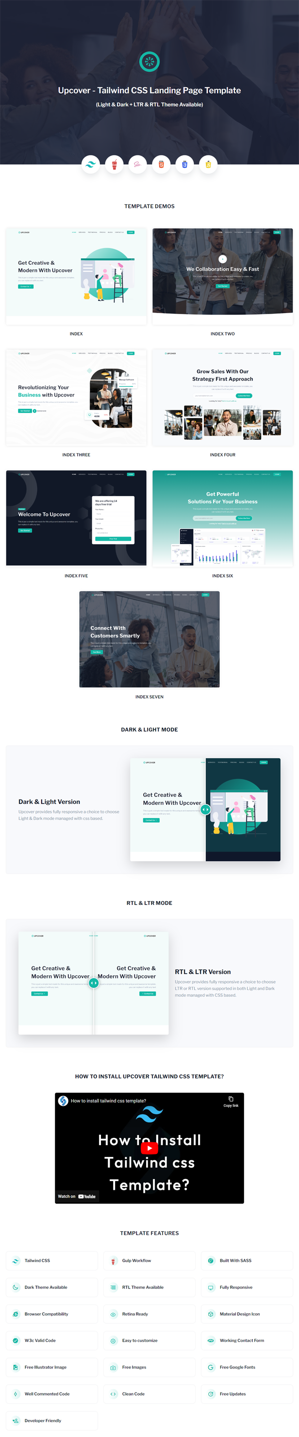 Upcover - Tailwind CSS Business & Corporate Landing Template - 8