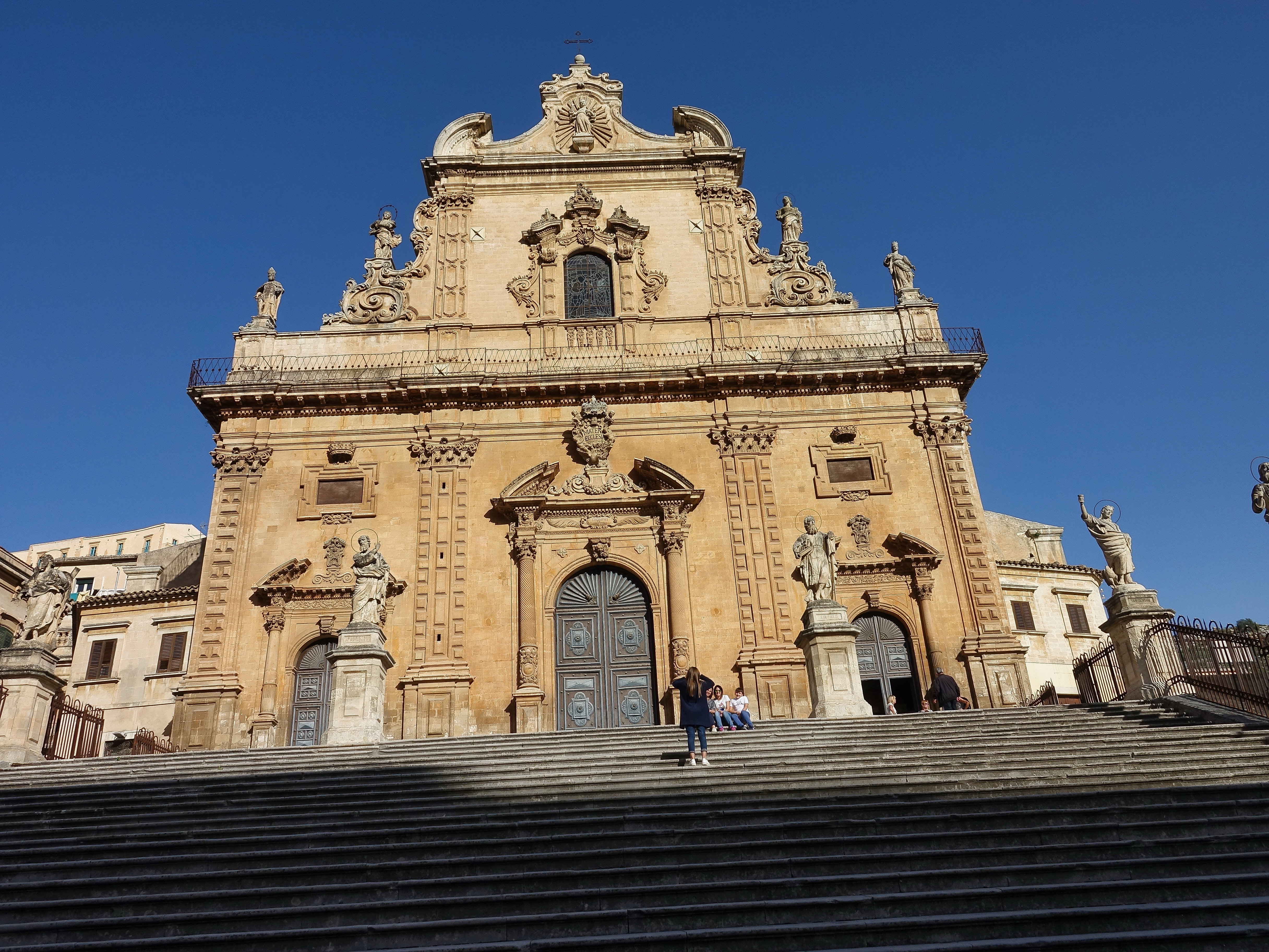 From Majestic cathedral of Modica on hilltop
