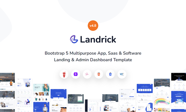 Landrick – Saas & Software Multipurpose Landing Page & Admin Dashboard Template