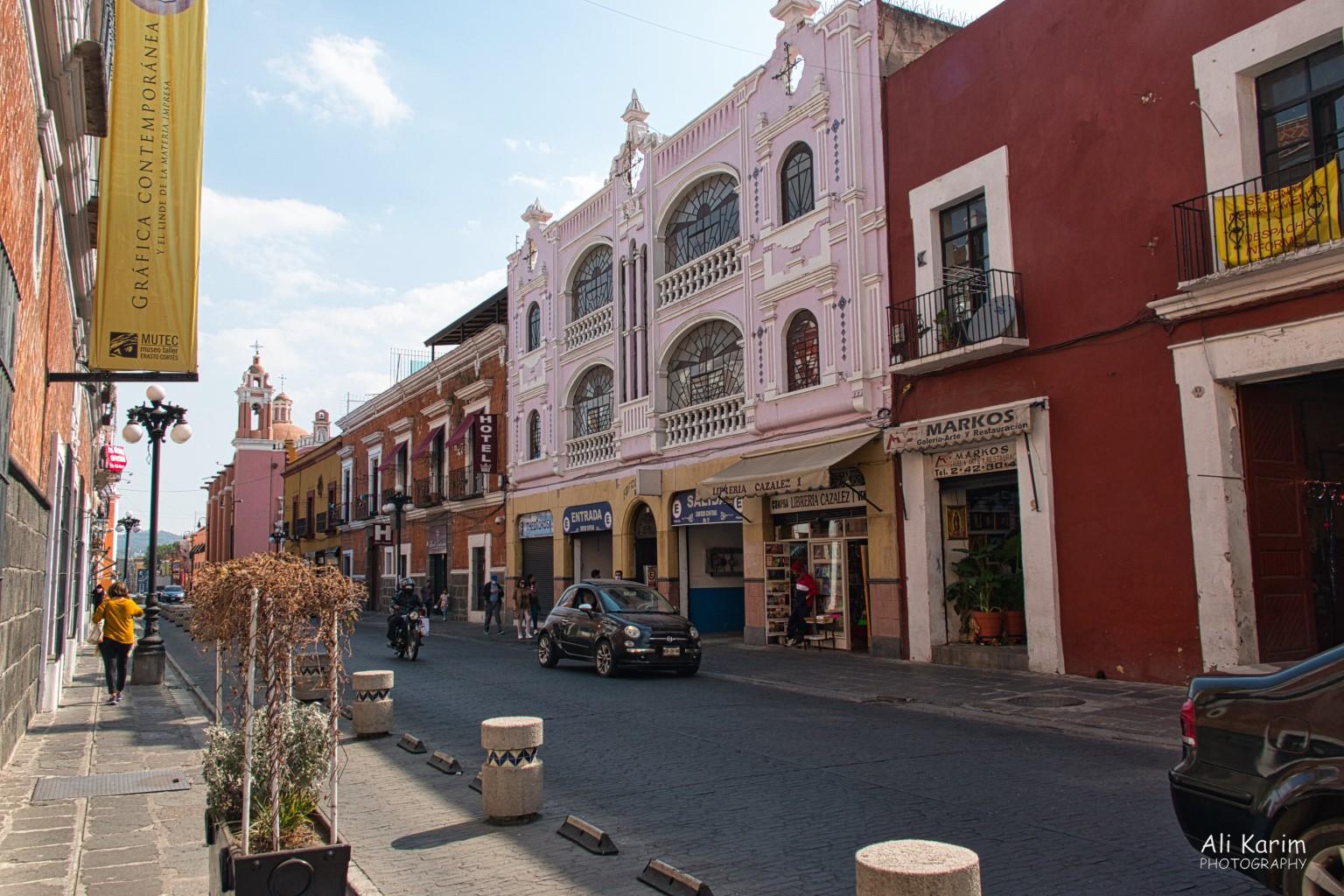 Typical City Street Puebla, Mexico Dec 2020, Typical City Street