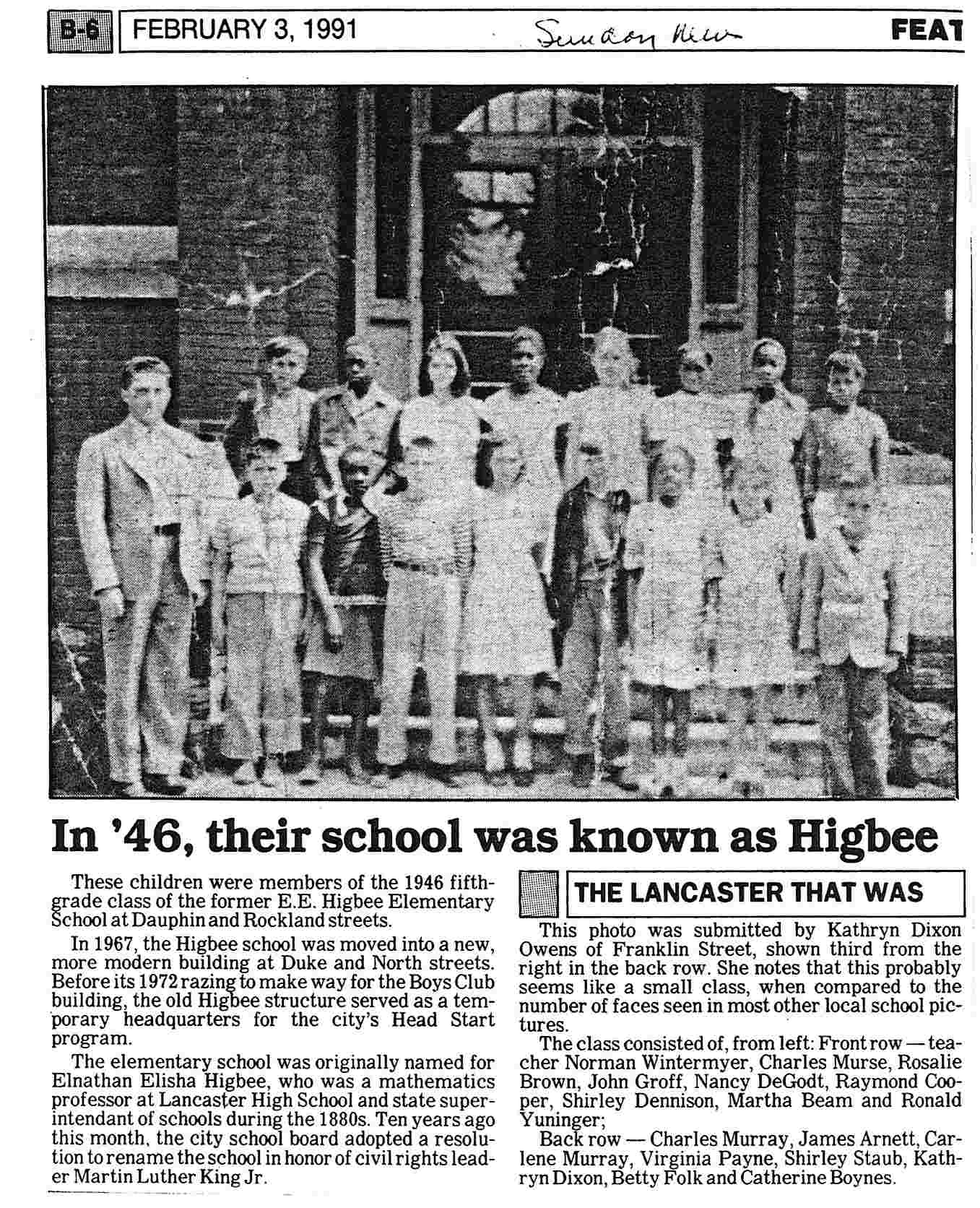Higbee School 1946 Mennonite Life