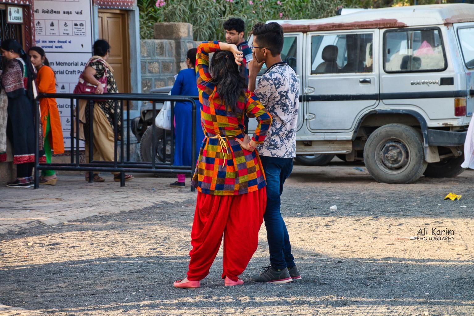 Local tourists visiting a Memorial Park in one of the villages Bhuj, Kutch, Gujarat Local tourists visiting a Memorial Park in one of the villages