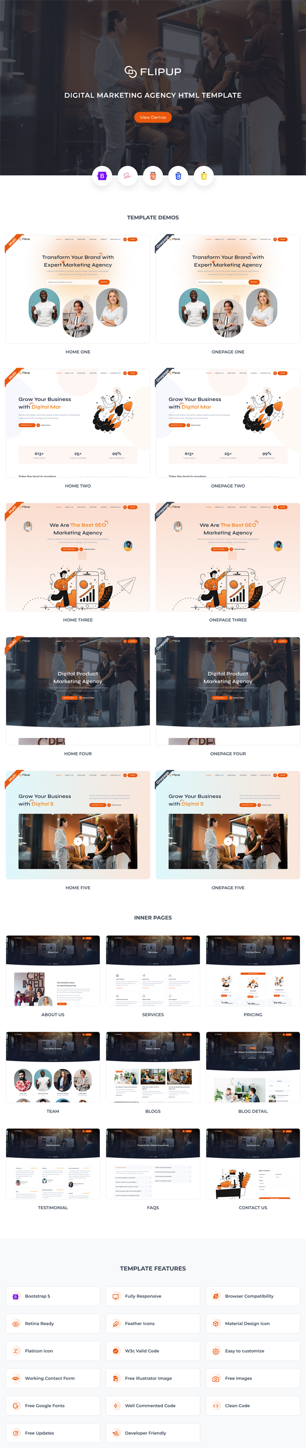 Flipup - Digital Marketing Agency Template - 2