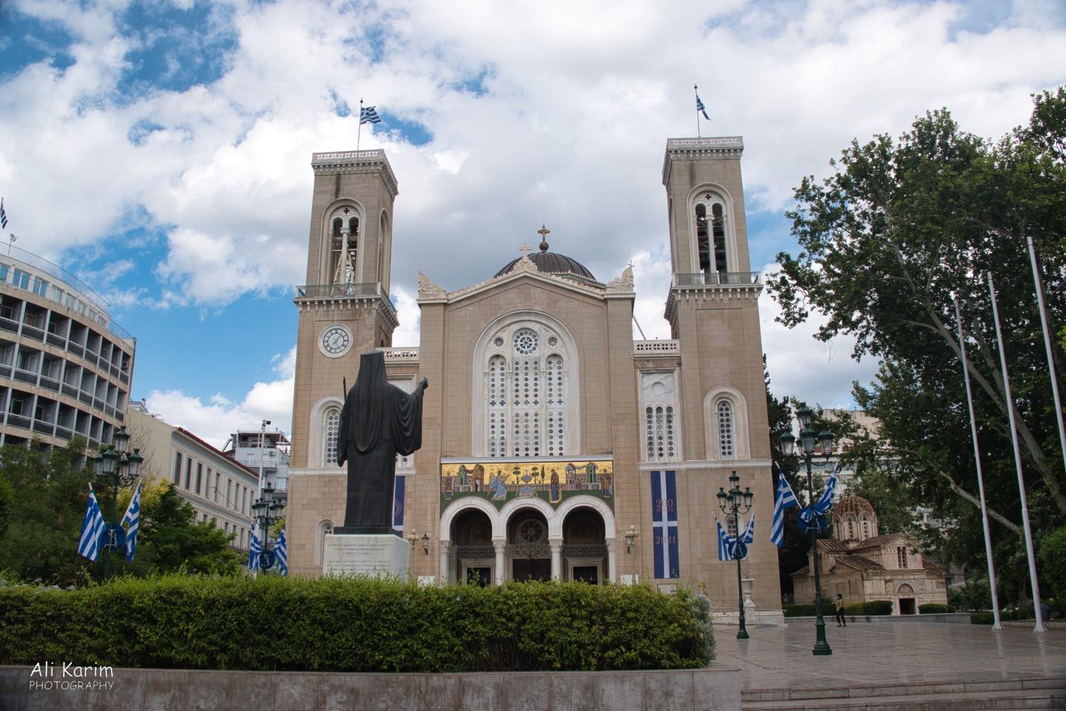 The renovated Metropolitan cathedral of Athens Athens, Greece, June, 2021, The renovated Metropolitan cathedral of Athens