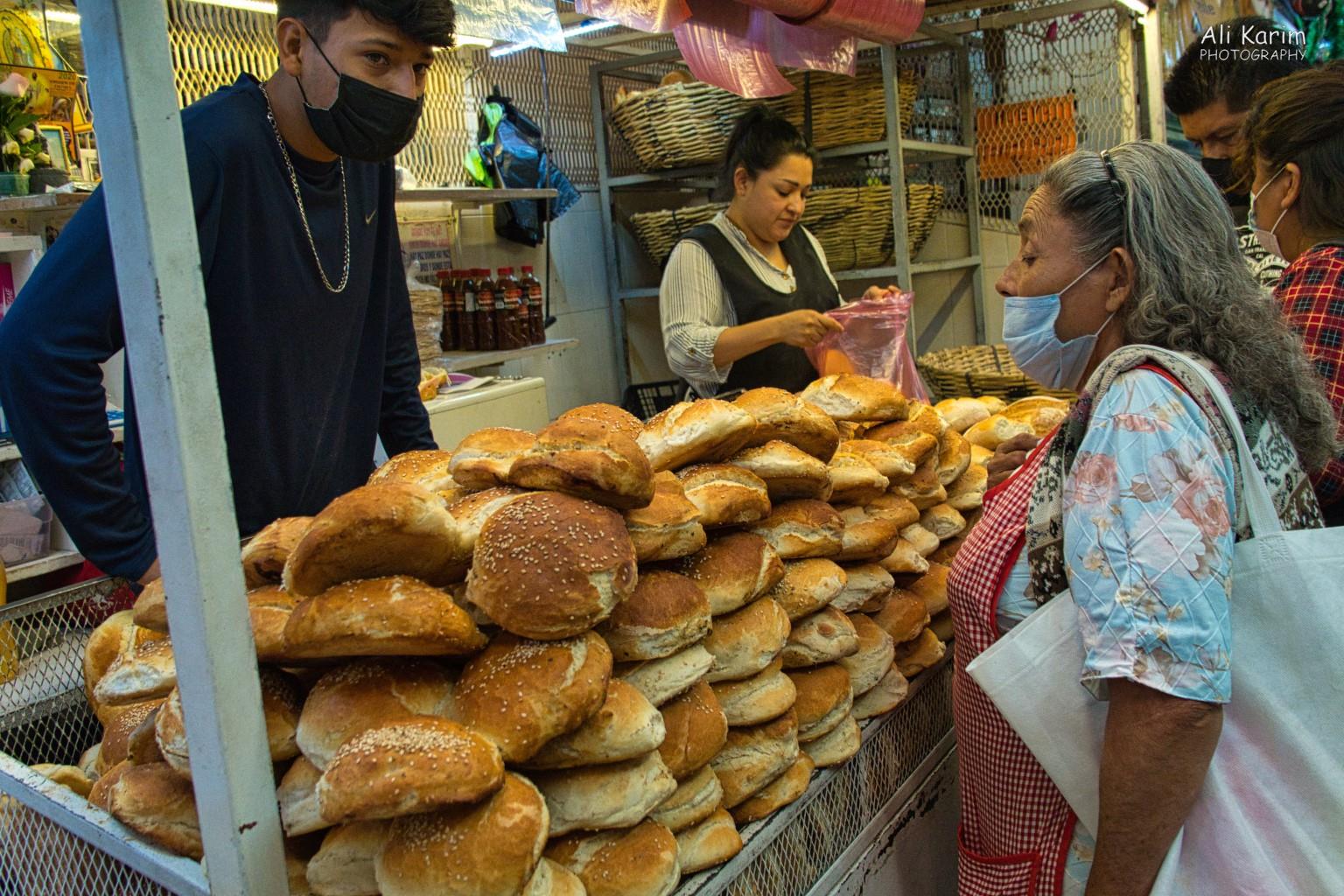 Lots of cemita bread which is unique to Puebla Puebla, Mexico Dec 2020, Lots of cemita bread which is unique to Puebla