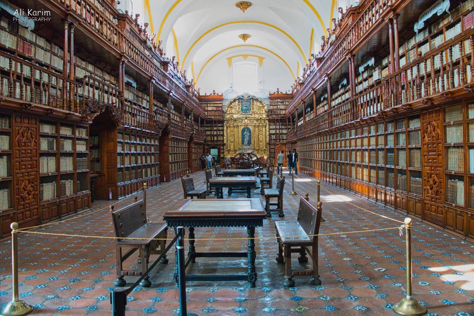 Puebla, Mexico Dec 2020, The Biblioteca Palafoxiana, established in 1646, was the first library in the Americas and is the only one to survive to the present day.
