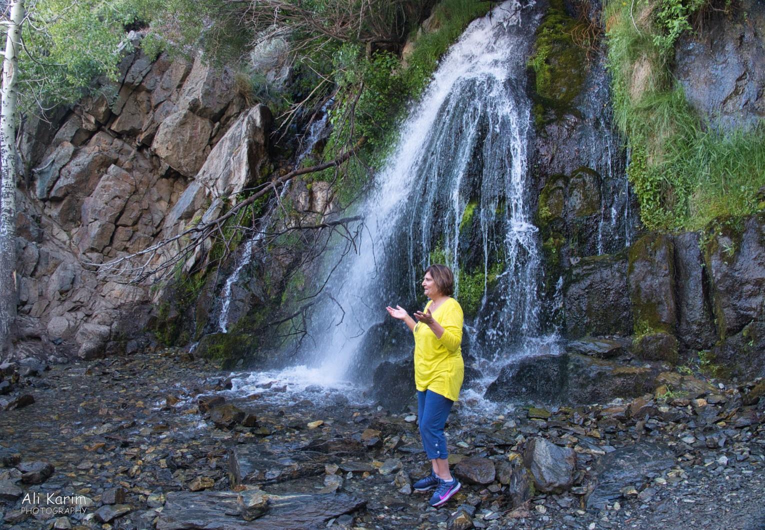 Cool waterfall after a hike Yosemite & Death Valley, June 2020, Cool waterfall after a hike