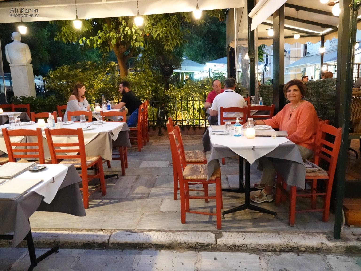 Ancient squares with lots of dining experiences Athens, Greece, June, 2021, Ancient squares with lots of dining experiences