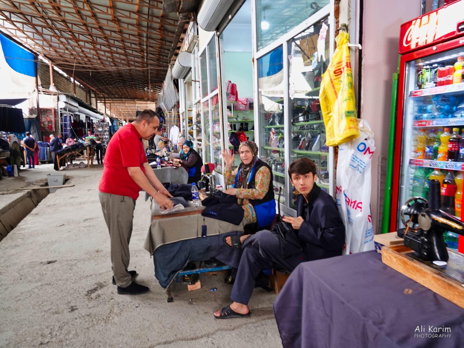Clothing alterations were done on the spot by a line of women on sewing machines More Dushanbe, Tajikistan Clothing alterations were done on the spot by a line of women on sewing machines