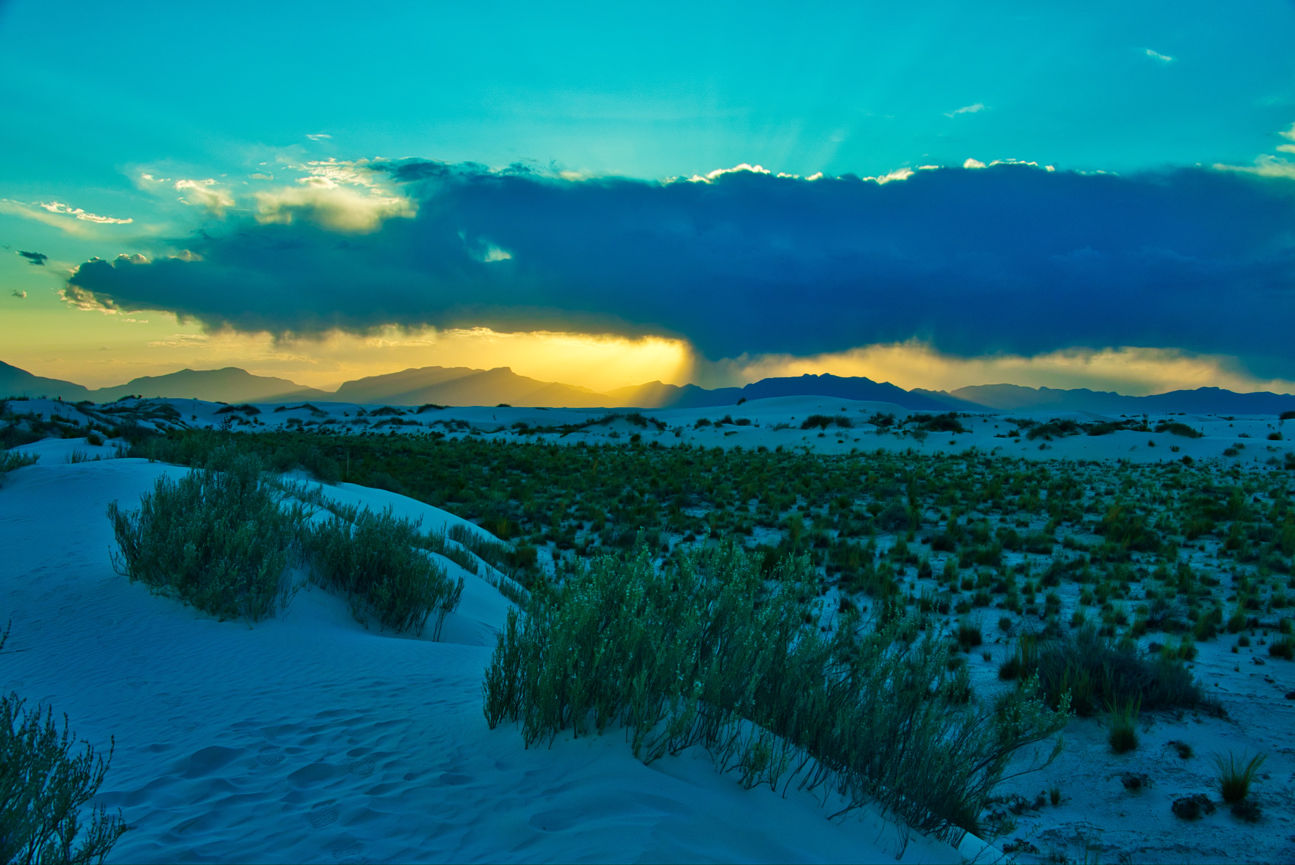 Beautiful sunset over the San Andreas mountains Beautiful sunset over the San Andreas mountains
