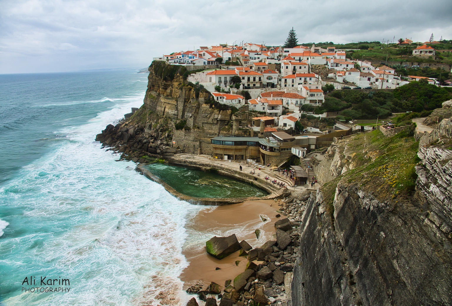 Azenhas Do Mar, and the small beach (Praia das Maçãs) West of Lisbon Azenhas Do Mar, and the small beach (Praia das Maçãs)