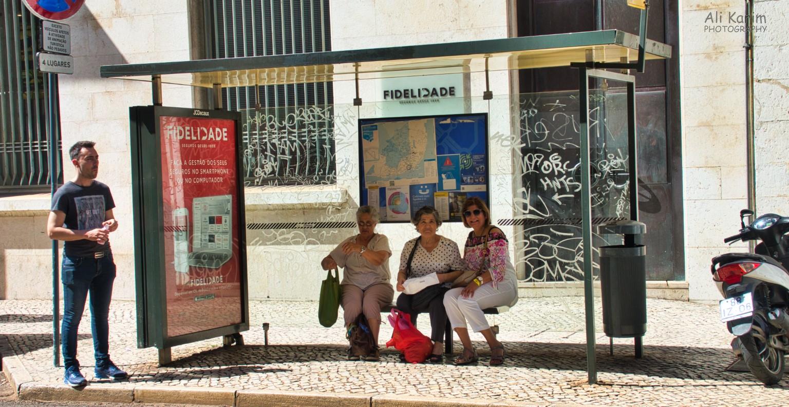 Awaiting the tram in Barrio Alto area with friendly locals Awaiting the tram in Barrio Alto area with friendly locals