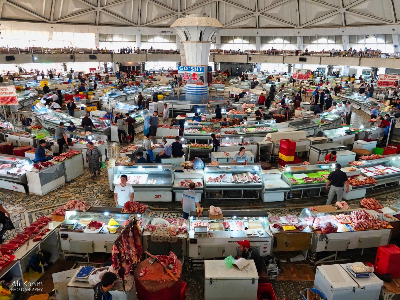 Lots of meat (Go’sht) for sale inside this huge building Tashkent, Oct 2019, Lots of meat (Go’sht) for sale inside this huge building