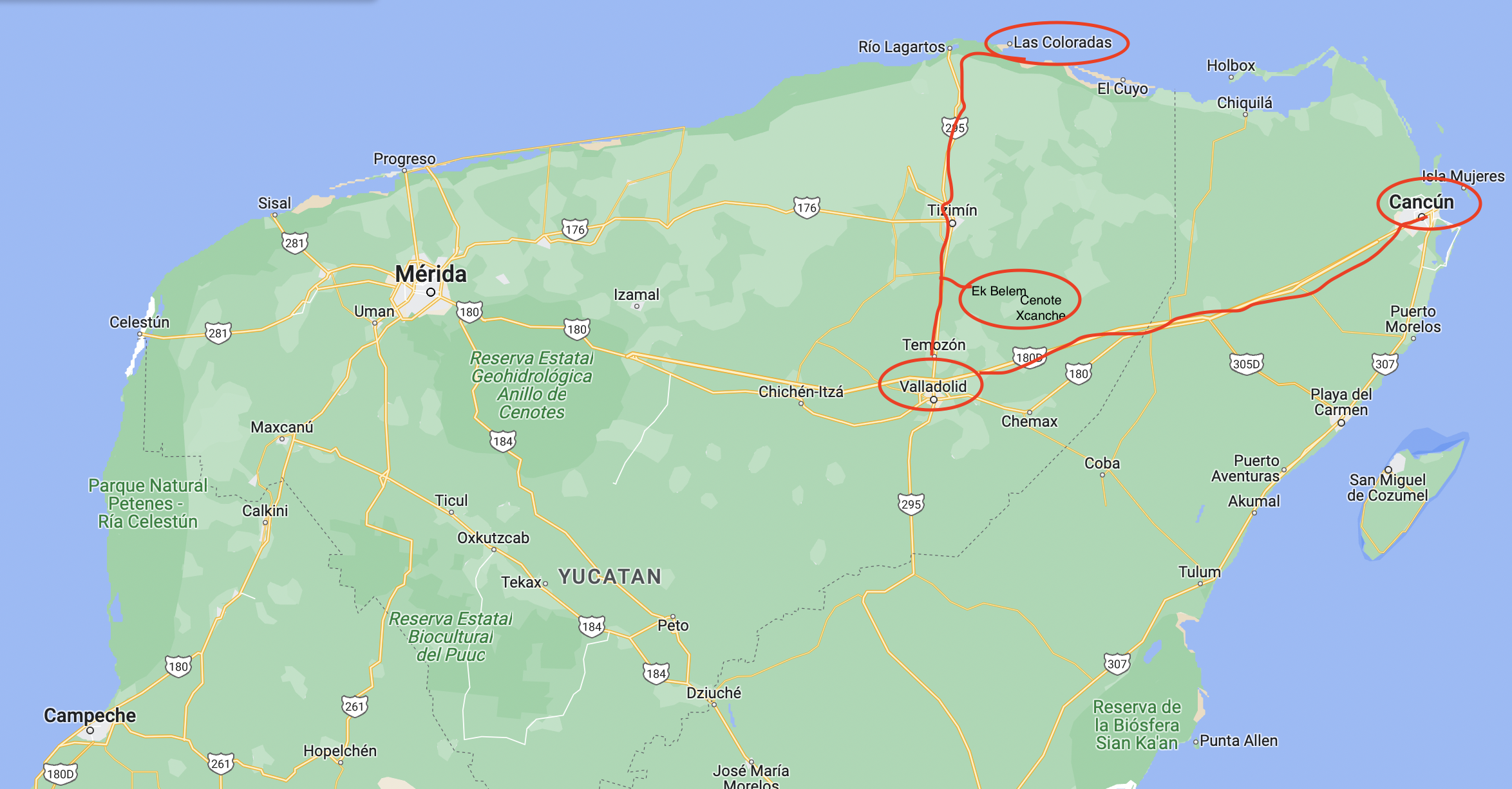Our trip so far Valladolid, Yucatan, Mexico Feb 2021, Our trip so far