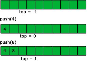 push in stack using array