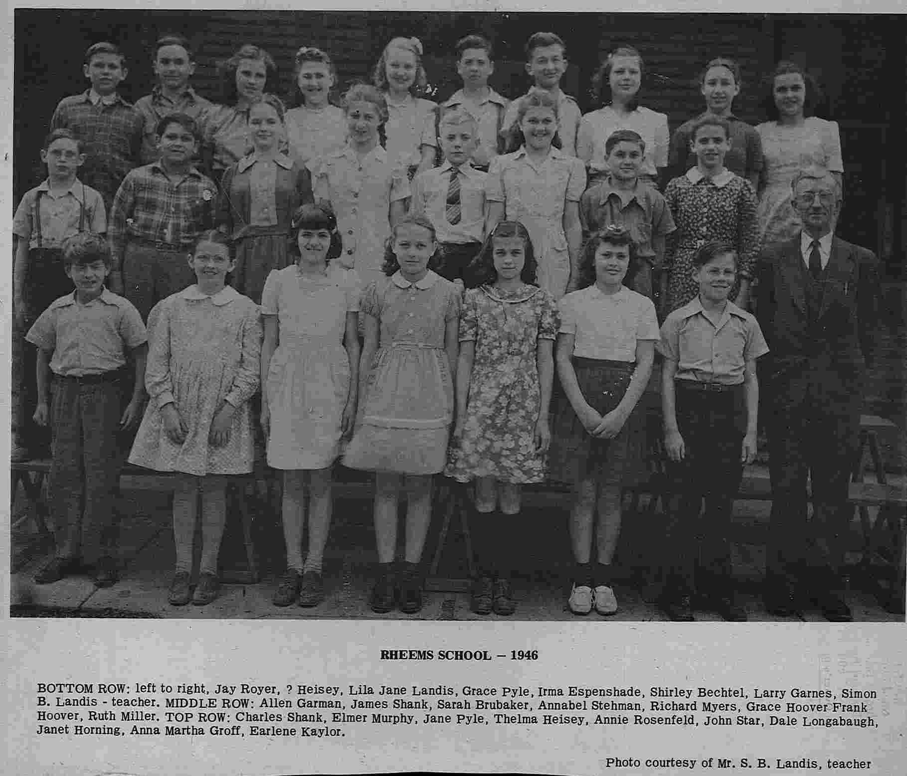 Rheems School 1946 Mennonite Life