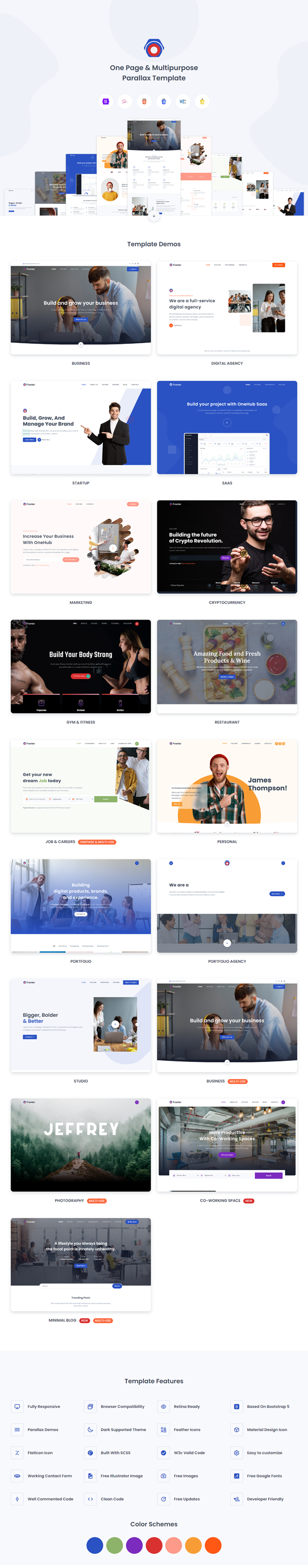 Fronter – One Page & Multipurpose Landing Page Template