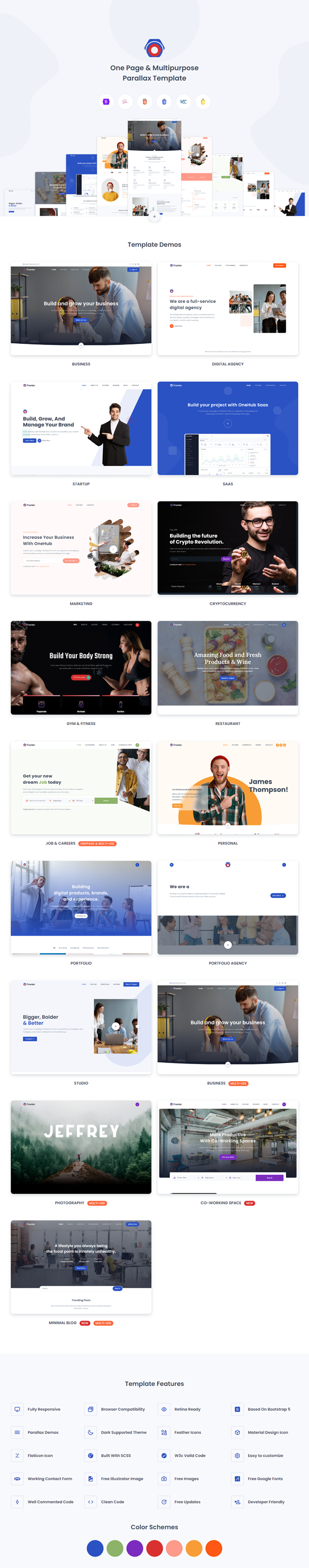 Fronter - One Page & Multipurpose Parallax Template - 1