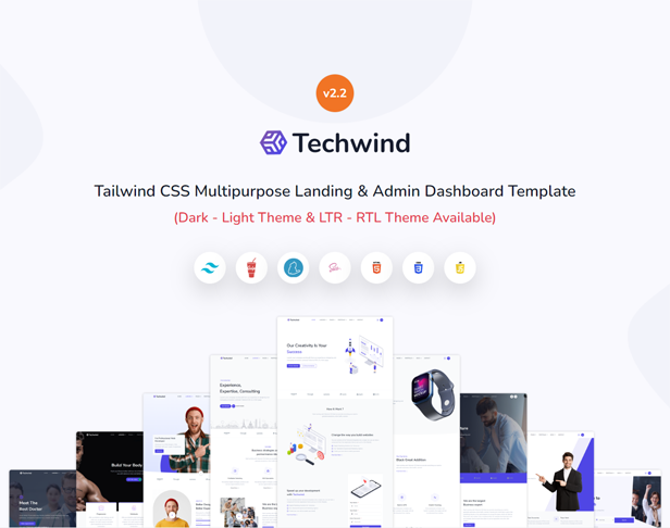 Techwind - Modèle de page de destination polyvalente CSS Tailwind - 2