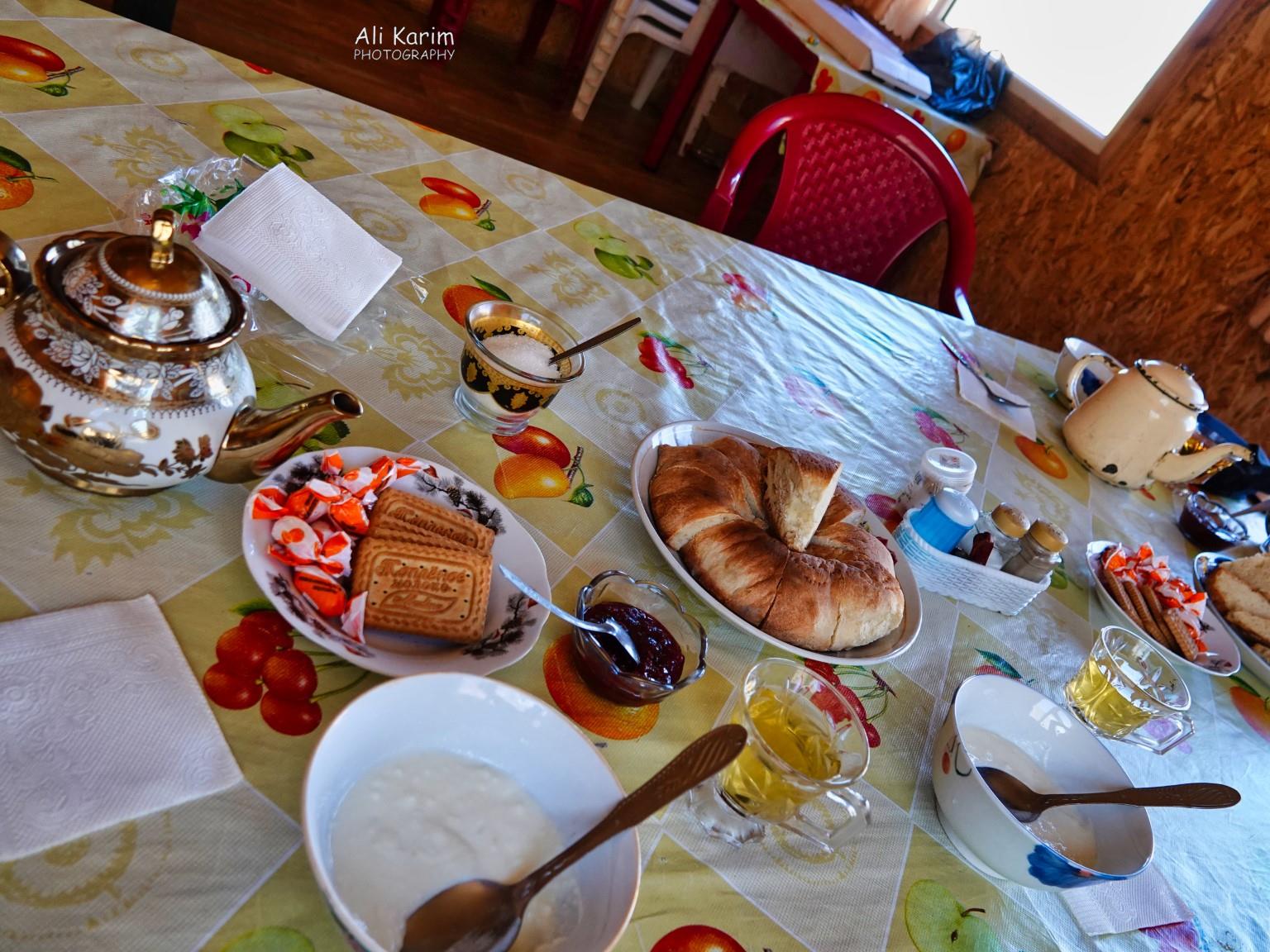 We had lunch at the hot springs guest house, complete with yak milk yogurt. More Murghab & Alichur, Tajikistan, We had lunch at the hot springs guest house, complete with yak milk yogurt.