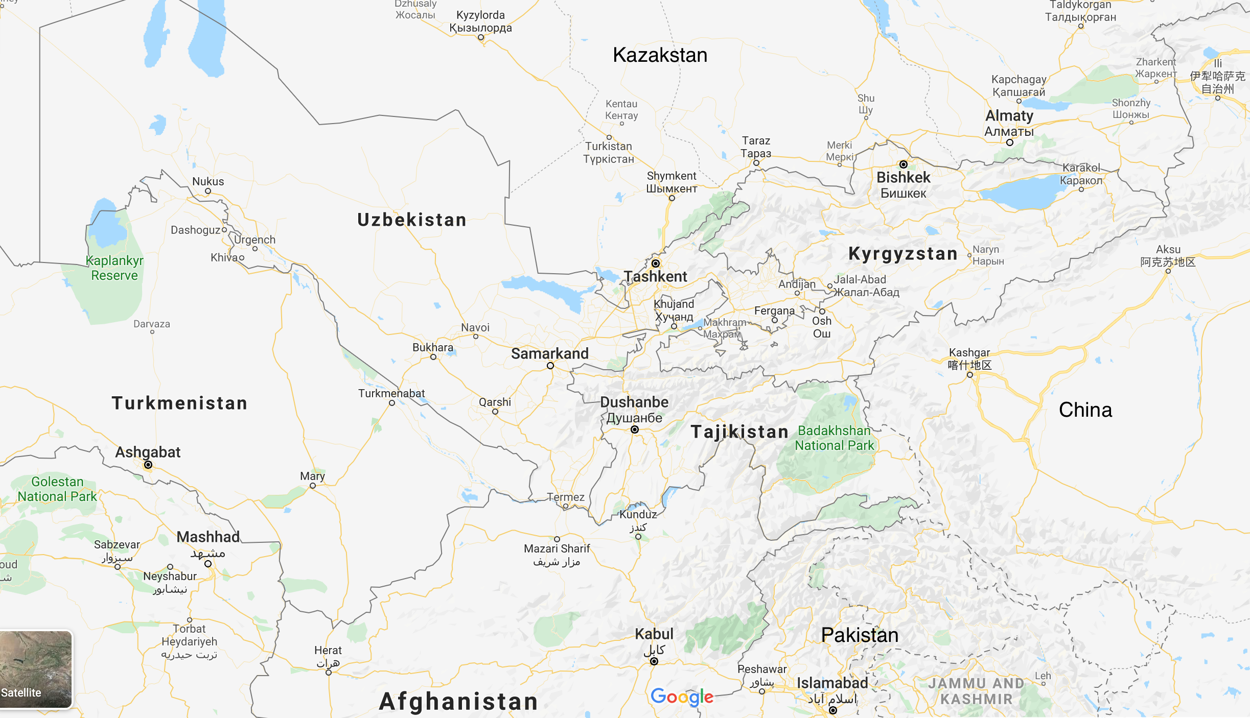 Location of Kyrgyzstan, Tajikistan and Uzbekistan Silk Road 14 Bishkek Location of Kyrgyzstan, Tajikistan and Uzbekistan