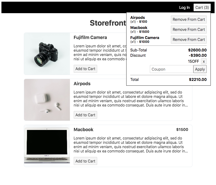 Svelte Store Demo - E-Commerce Shopping Cart