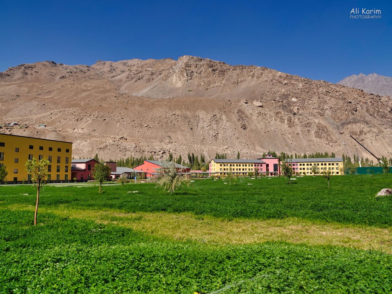 View of the Residence building (right) and lecture rooms (center) of phase 1. Admin building in on left More Khorog, Tajikistan View of the Residence building (right) and lecture rooms (center) of phase 1. Admin building in on left