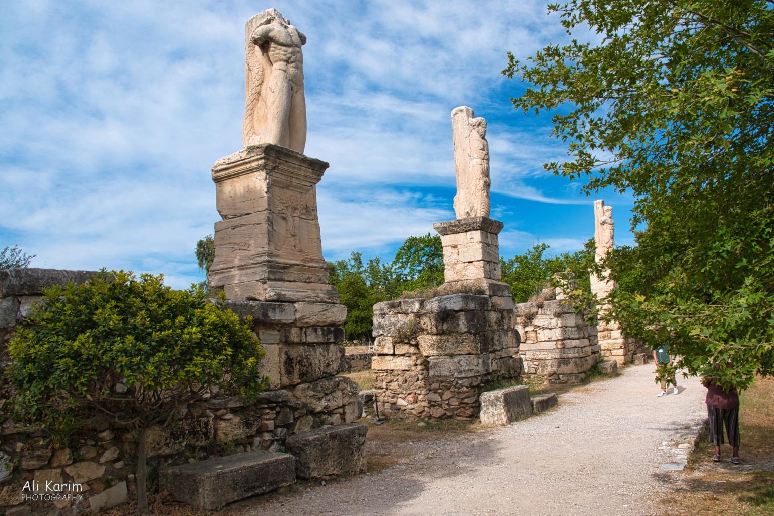 Entrance to the ancient Odeon of the Agrippa in the Agora Athens, Greece, June, 2021, Entrance to the ancient Odeon of the Agrippa in the Agora