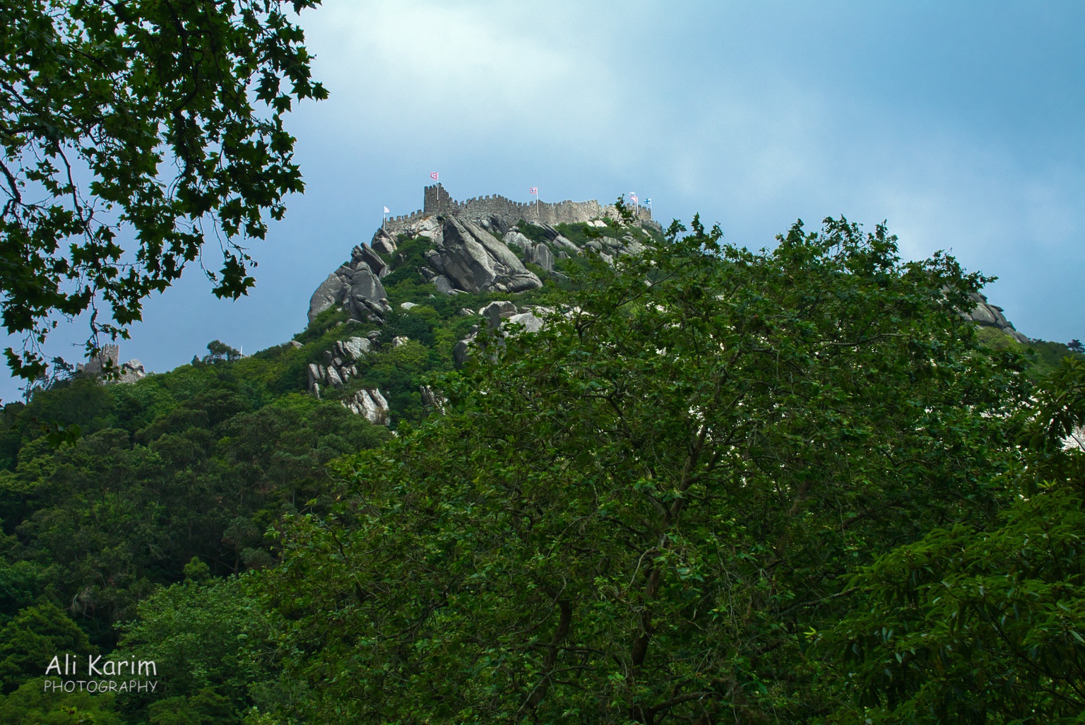 Moors Castle, perched strategically on the highest hill around West of Lisbon Moors Castle, perched strategically on the highest hill around