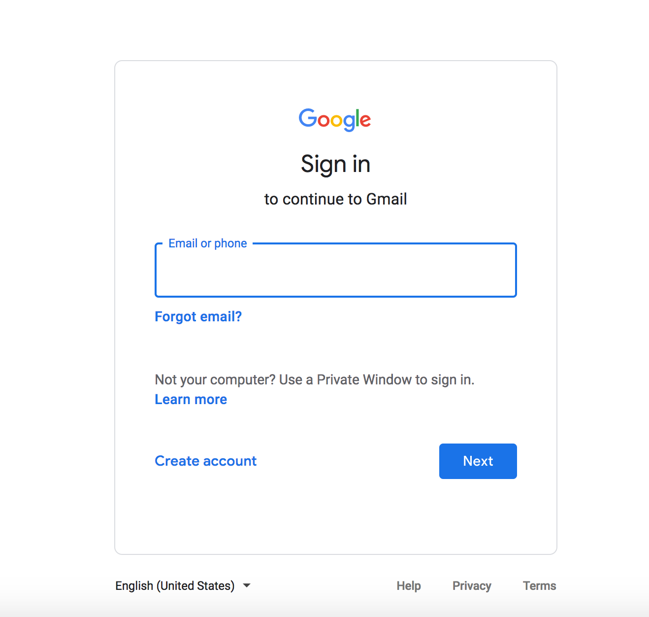 Focused E-Mail Address Input Field