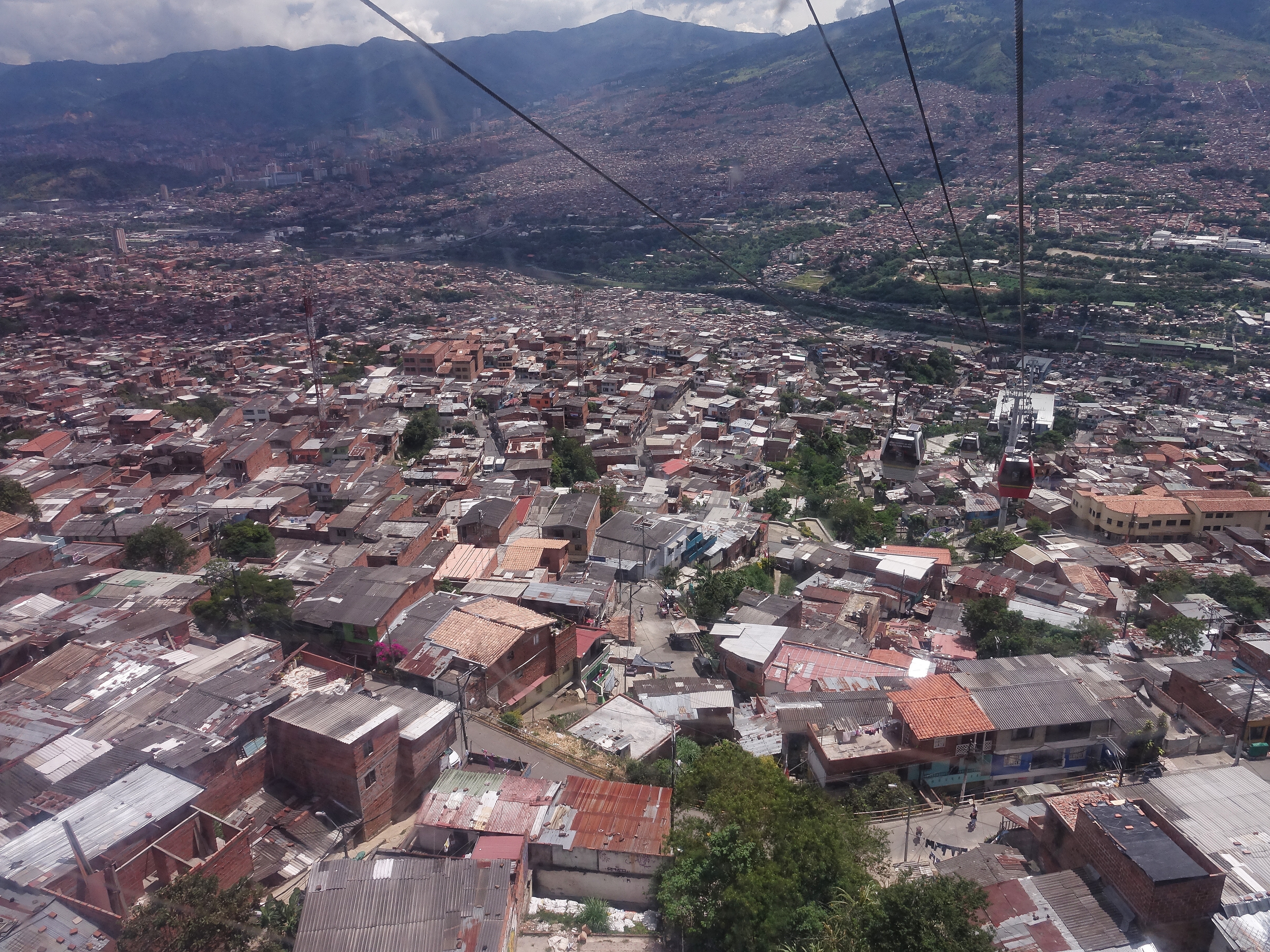 Good view of the city from the cable car Good view of the city from the cable car