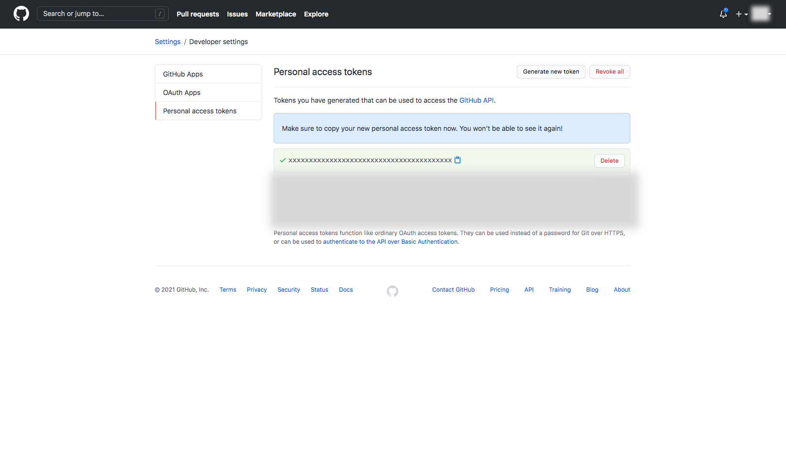 Copying and Pasting Access Token