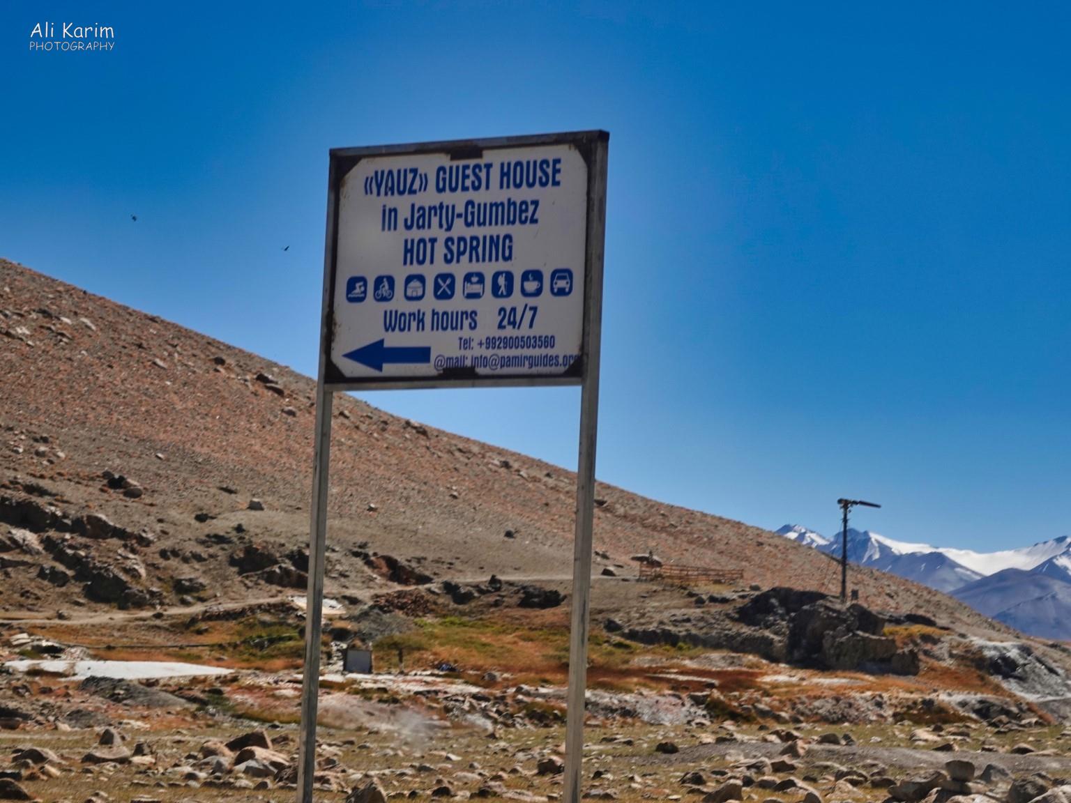 Arrived at the hot springs; Jarty-Gumbez means half cemetery; no idea why. Maybe because this place is so remote, off-grid, and only has 5-6 families, and so is “half dead” More Murghab & Alichur, Tajikistan, Tajikistan