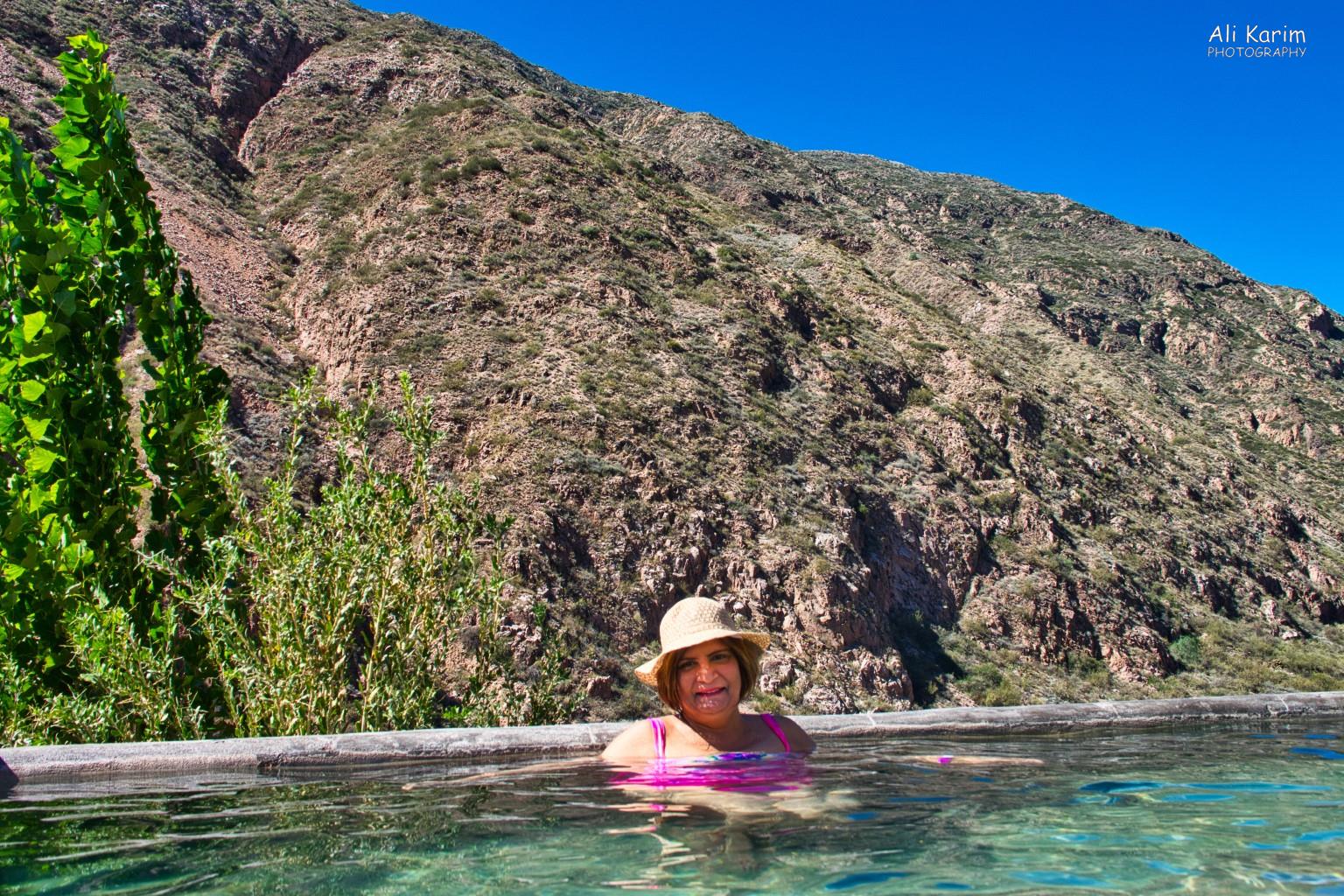 Enjoying the natural thermal spring water Mendoza, Argentina Enjoying the natural thermal spring water