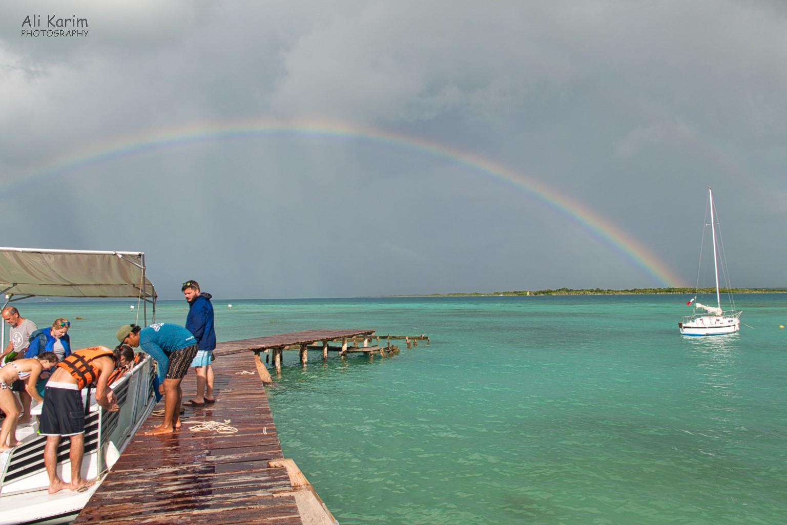 Bacalar & Mahahual, Mexico, Jan 2020, We did get rained on twice during the trip and got thoroughly drenched. The tequila and this rainbow more than made up for the drenching :) 